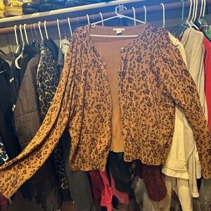H&M Brown Leopard Print Cardigan